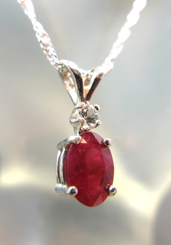 Ruby necklace genuine - ruby,