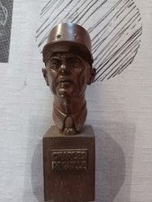 Statuette buste du général Charles de Gaulle (en résine?) France libre ww2 1990