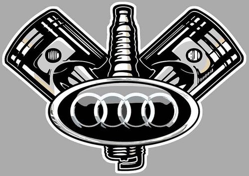 Audi pistons spark sticker - audi,