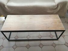 Table basse  design industriel bois et métal noir