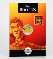 10€ Argent Colorisée ~ 30ème anniversaire Disney Le Roi Lion 