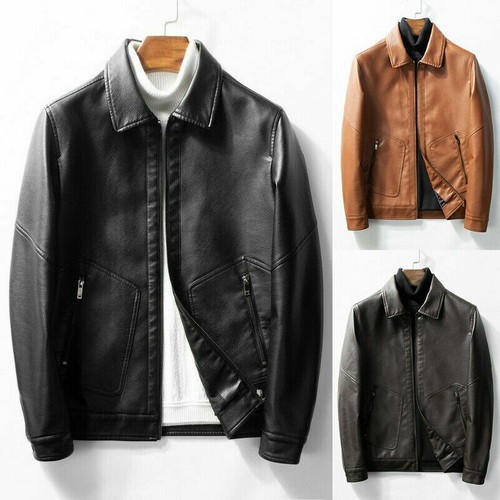 Hommes cuir motard - hommes, veste