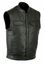 Veste gilet homme en cuir pur