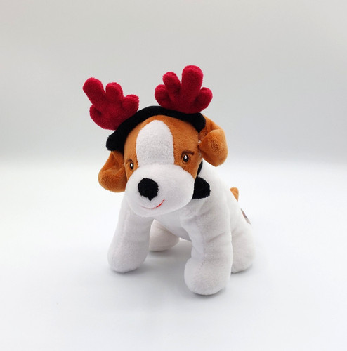 Peluche doudou chien - , blanc