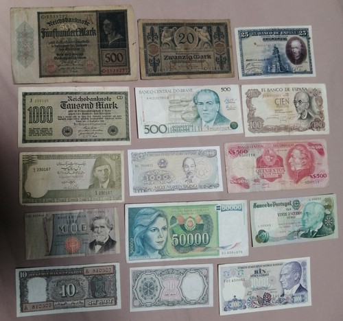 Lot anciens billets banque - 15,