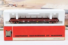 JOUEF HO 6750 Wagon plat à Bords BAS à Ranchers à bogies SNCF . Boite d'Origine