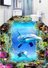 Poisson librement accessible 3D Sols Mural Photo Papier Peint Maison Imprimer Dé