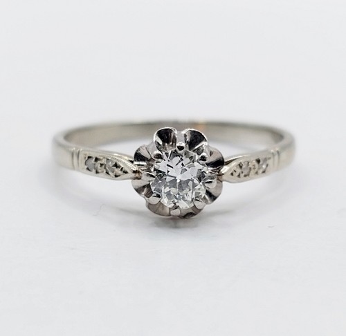 Bague solitaire art deco - , or
