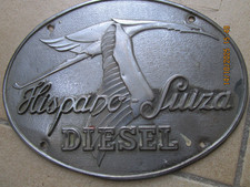 PLAQUE POUR MOTEUR DIESEL AUTORAIL HISPANO SUIZA