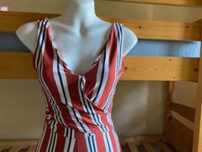 combinaison pantalon Bershka rayée orange/beige/noire XS