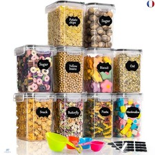 GoMaihe 1.6L Boite de Rangement Cuisine Lot de 10, Bocaux Hermetiques