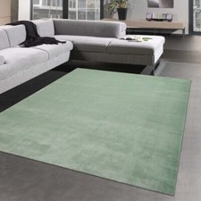 Tapis de Salon Shaggy à haut velours doux | facile d'entretien | en vert
