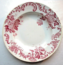 Assiette creuse Art Nouveau signée Saint Amand: Boule de neige, en rose