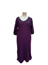 Yves Saint Laurent Navy Red Wool Striped Dress Size M