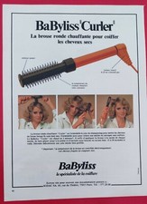Publicité de presse: Soins des cheveux brosse chauffante BABYLISS "CURLER"1978 