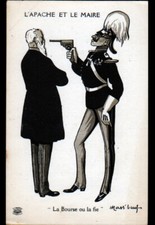 CARICATURE / MILITAIRE ALLEMAND & MAIRE Braqué , illustrée MASS'BEUF