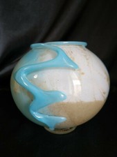 GEORGES CASTELLINO – VASE BOULE - VERRE CONTEMPORAIN 