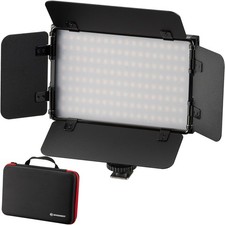 Torche LED Vidéo BRESSER PT Pro 15B-II Bi-Color avec Volets coupe-flux, Accumula