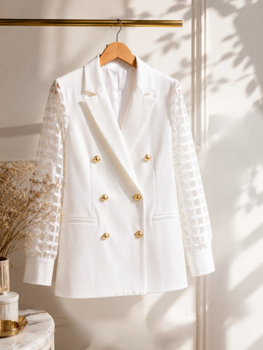 Blazer femme blanc élégant - blazer,