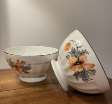 bols Ancien Porcelaine De Sologne Lamotte Fleurs Orange