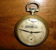 montre ancienne Locomotive SUJA GENÈVE gousset Fonctionne verre brisé régulateur