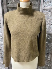 Pull court S col cheminée ZARA kaki chiné