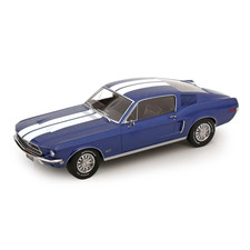 FORD MUSTANG GT FASTBACK 1968 BLUE METALLIC/WHITE 1:18 Kk Scale Auto Stradali No