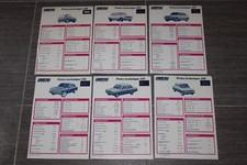 (180bis) 6 fiches techniques FIAT 126 127 128 131 132
