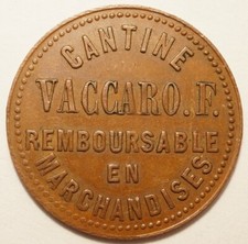 ALGERIE : TRES RARE 10 CENTIMES CANTINE VACCARO A SOUK-AHRAS (manque à Lecompte)