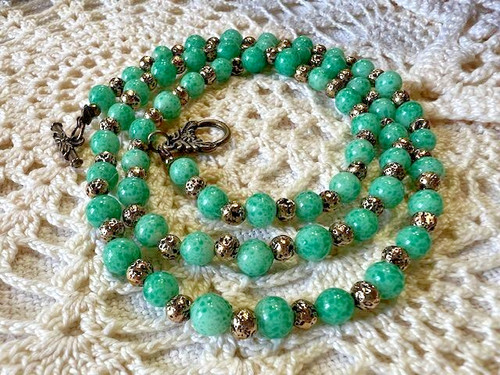 Collier perles verre pékin - perles,