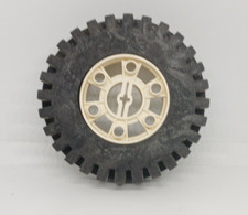 LEGO Technics : Roue pneu 24 x 43 - Réf  3739c01 blanc - Set 8865