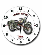 BSA Bantam 250MM/25.4cm Diamètre Métal Horloge Murale, Vintage BSA Moto