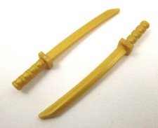 LEGO Ninjago x2 PearlGold Minifigure Weapon Sword Katana Réf 30173b
