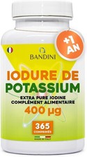 Bandini® Iode de Potassium 400μg - 365 Micro Comprimés végétaliens de 400 mcg