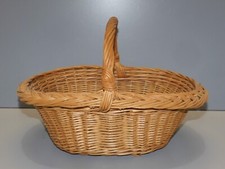 -JOLI ANCIEN PETIT PANIER OSIER TRESSE pour PETITE FILLE CUEILLETTE FRAISES   D