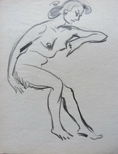 ROBERT LEPELTIER (1913-1996) GRANDE SCENE EROTIQUE LA JEUNE FEMME NUE (30)