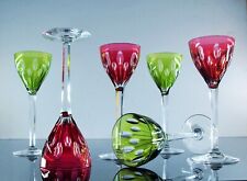 6 VERRES A VIN ROEMERS EN CRISTAL TAILLE MODELE VIC  ST LOUIS 1930 ART DECO