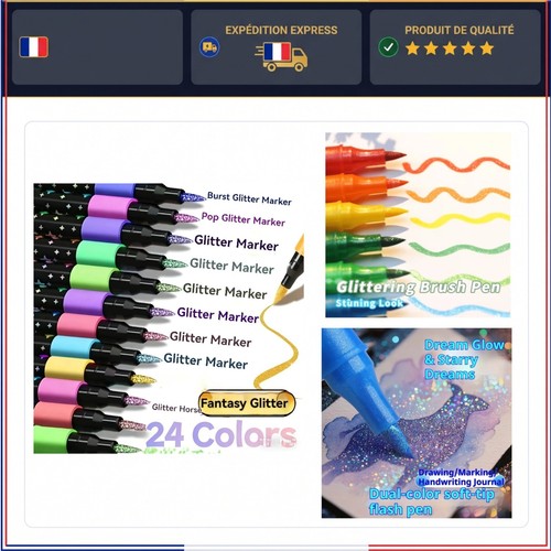 Stylos paillettes double - 24,