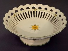 Faïence de Malicorne grande coupe à fruits ajourée  ART DECO Ancienne Ceramique