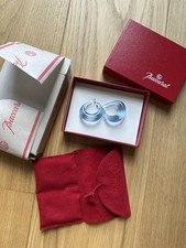 Boucles D’oreilles Baccarat Cristal Corsaire Bleuet Bleu