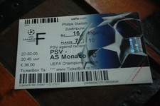 Ticket  )) PSV EINDHOVEN V MONACO - C1 Champions League 2003/2004