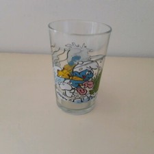 Ancien verre à moutarde BD les Schtroumpfs 1990 Peyo 
