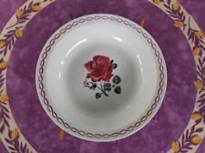Plat Rond Creux Faience Fénal Badonviller Modèle Germaine Décor Rose Rouge 28 cm