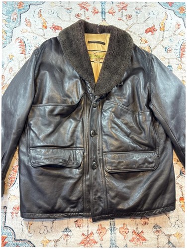 Veste cuir blouson aviateur - en,