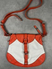 Sac à main cuir blanc orange