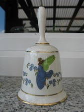 CLOCHE PORCELAINE FRANKLIN FORGET ME NOT 13 cm de haut