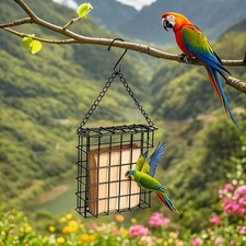 Lot de 2 mangeoires pour oiseaux d'extérieur mangeoires en métal pour observat