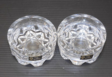 -2 PETITS SALERONS SALIERES SEL POIVRE CRISTAL de SEVRES déco TABLE VITRINE    D