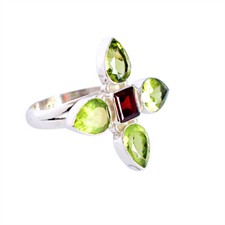 Bague femme péridot vert