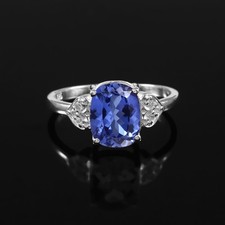 Bague Gemme Saphir Bleu 9x7 MM